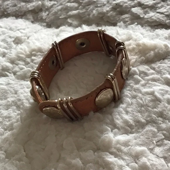 Rebecca Minkoff Leather Stud and Loop Wristband with Snap Closure - Picture 6 of 6
